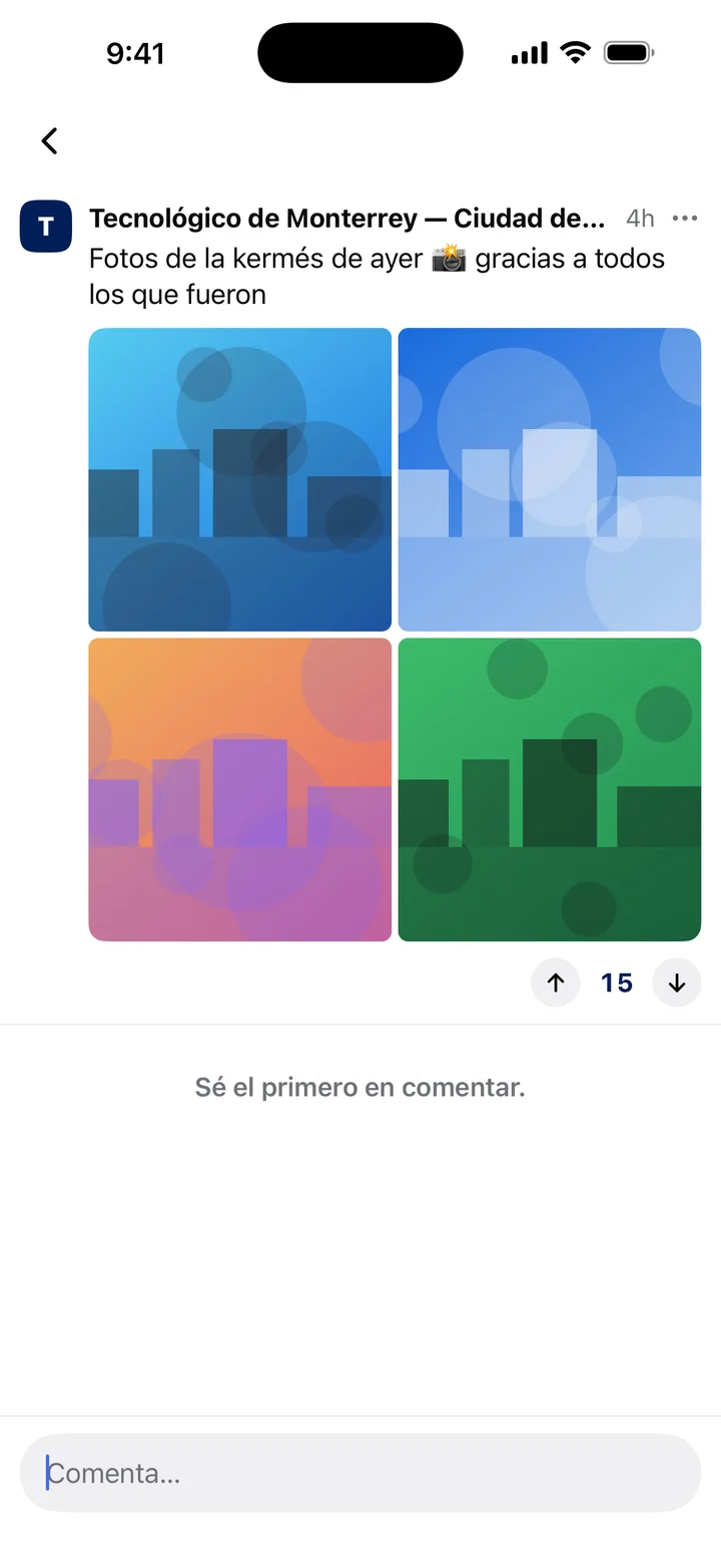 Un post con fotos de la kermés del campus.